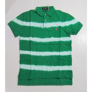 Polo Ralph Lauren Mens Custom Fit Slim Dip Dyed Shirt Stem Green Size Medium NWT